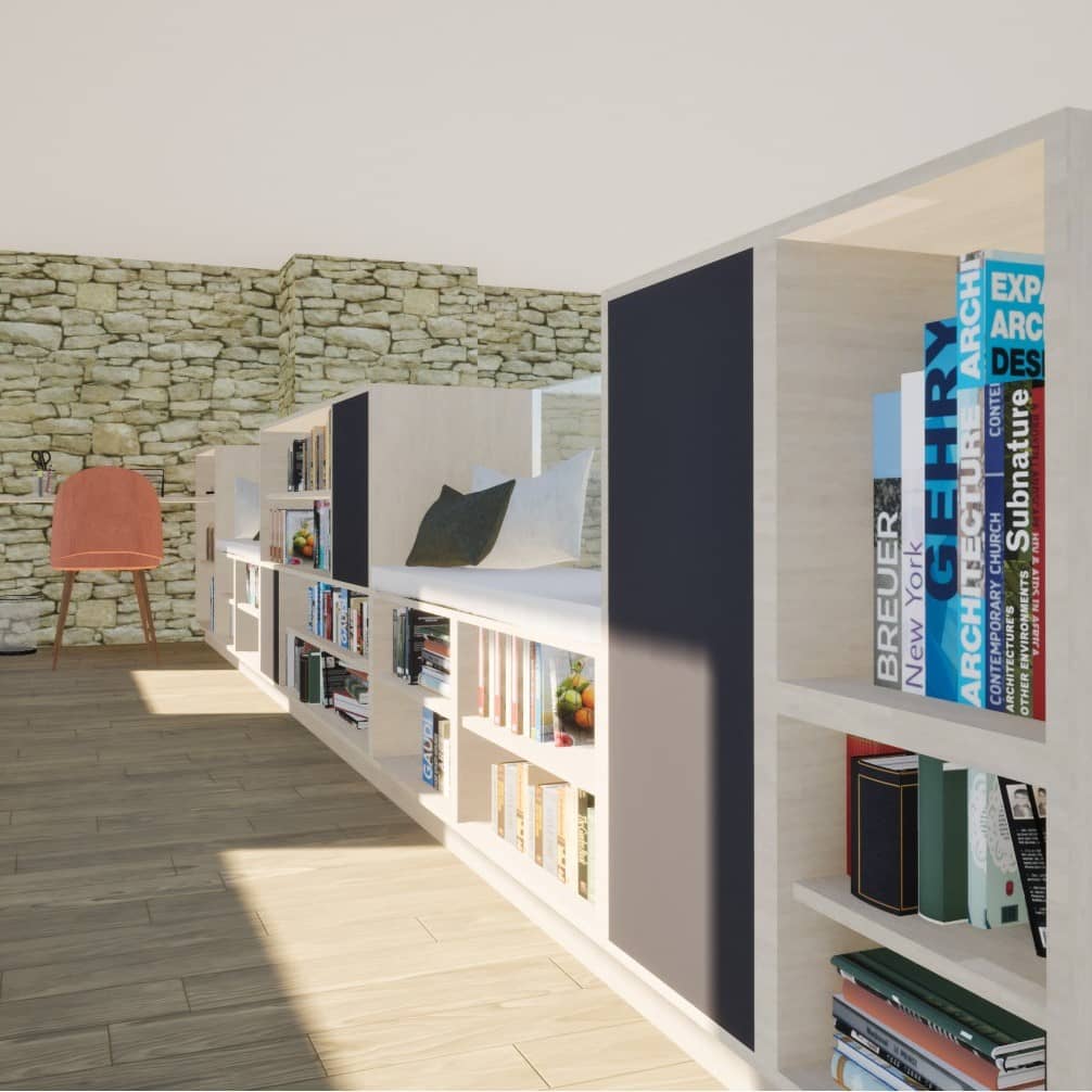 Plan 3D bibliothèque