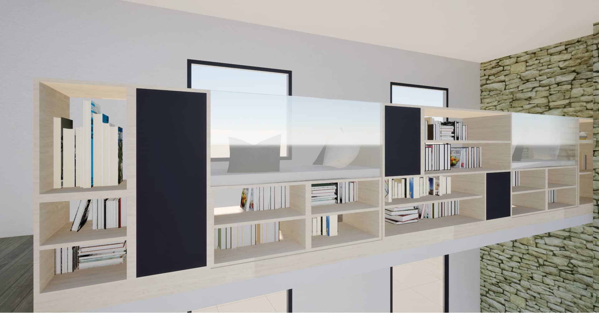 Plan 3D bibliothèque